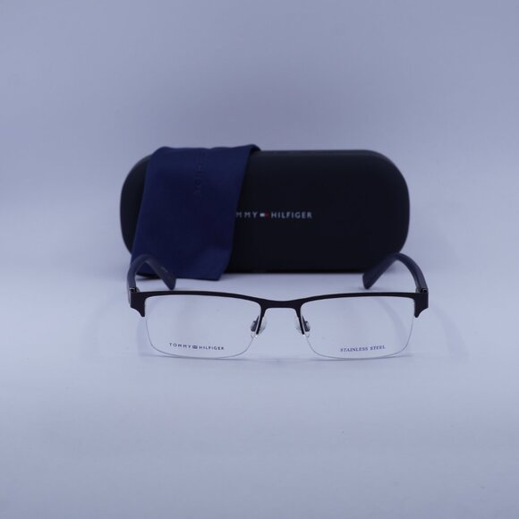Tommy Hilfiger TH 1759 0FLL 00 Rectangle Eyeglasses – Matte Blue 54mm - Picture 4 of 10
